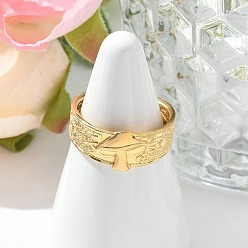 Золотой 304 открытые манжеты из нержавеющей стали для женщин, гриб, золотые, 9 мм, регулируемый