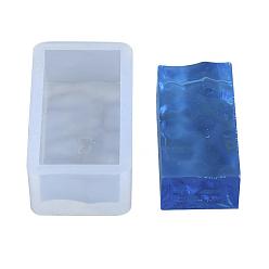 White Rectangle Shape DIY Silicone Molds, Resin Casting Molds, For UV Resin, Epoxy Resin Jewelry Making, White, 46x25.5x16mm, Inner Size: 40x20mm