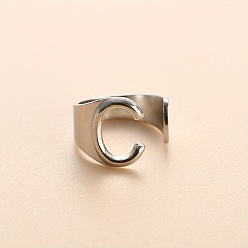 Letter C 304 из нержавеющей стали манжеты кольца, цвет нержавеющей стали, буква С, 16 мм, внутренний диаметр: 18 мм
