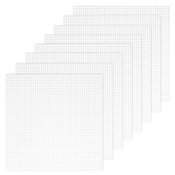 Белый Пластиковые листы холста сетки, для вышивания, изготовление акриловой пряжи, трикотажные и вязаные проекты, прямоугольные, белые, 300x300x2 мм