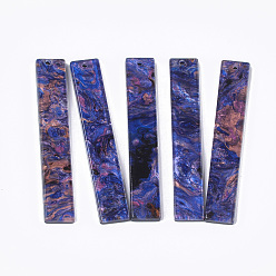 Розовато-лиловый Ацетат целлюлозы (смола) большие подвески, прямоугольные, розовато-лиловый, 53x9x2~3 мм, отверстие : 1.5 мм