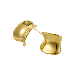 Настоящее золото 14K 304 из нержавеющей стали серьги, неправильная форма, ионное покрытие (ip), реальный 14 k позолоченный, 17x22 мм