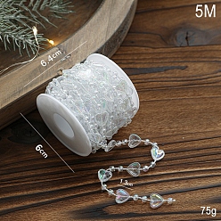 Heart Plastic Bead, for Party Decoration, Heart, 13mm, 5m/roll