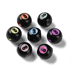 (52) Непрозрачная лаванда Непрозрачные акриловые европейские бусины с распылением, бусины с большим отверстием, круглый с бесконечностью, разноцветные, 11.5x10 мм, отверстие : 5 мм, Около 1000 шт / 500 г