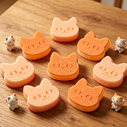 Cat Shape 1 губка для чистки сумок, губка для мытья посуды, форма кошки, 100x94x30 мм, около 12 шт / упаковка