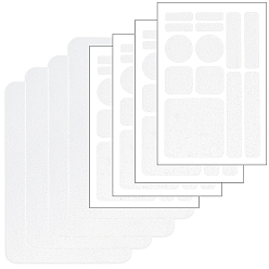 Прозрачный 8 шт. 2 стили резиновые противоскользящие шестиугольные наклейки-ленты для телефонов Peva, клавиатуры, игровые автоматы, контроллеры мыши, прозрачные, 95~120.5x160~180x0.7~0.8 мм, 4 шт / стиль