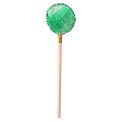Verde Lima Adornos en miniatura de aleación con forma de red de pesca, accesorios de casa de muñecas micro paisaje hogar, simulando decoraciones de utilería, verde lima, 95 mm