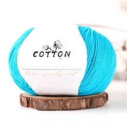 Голубой Молочная хлопчатобумажная пряжа, для одежды шарфы свитера шали шапки, голубой, 0.5~1 мм, около 131.23 ярдов (120 м) / моток