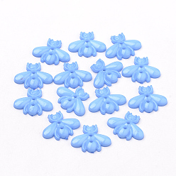 Озёрно--синий 2-отверстие кнопки акриловые, Пчелы, Плут синий, 17x22x3 мм, отверстие : 1.5~2 мм