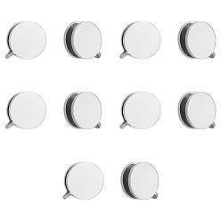 Платина 10 шт. серьги-клипсы из нержавеющей стали, плоско-круглые, платина, 20x12x1 мм