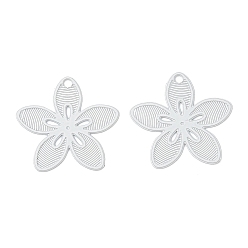 Нержавеющая Сталь Цвет 430 прелести нержавеющей стали, цветок, цвет нержавеющей стали, 13x14x0.3 мм, отверстие : 1 мм