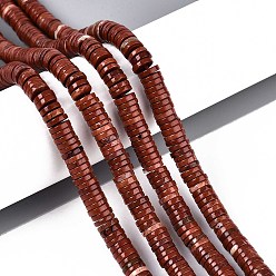 Красный Камень Натуральные красные яшмы бусы пряди, диск, Heishi бусы, 6x1~2 мм, отверстие : 0.9 мм, около 233~248 шт / нитка, 15.16~15.55'' (38.5~39.5 см)