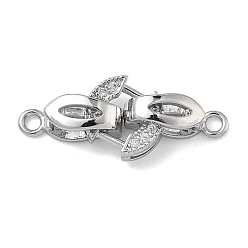 Платина Кольцо латунное микропаве прозрачный кубический цирконий застежки-защелки, без кадмия и без свинца, долговечный, стойки покрытие, платина, 27 мм