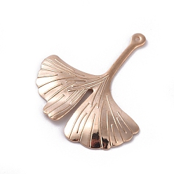 Light Gold Латунные подвески, долговечный, гинкго лист, золотой свет, 29x26x1.5 мм, отверстие : 1 мм