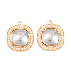 Квадрат Сеттинги для кулона(кабошонов), сплав, с крышками, платиной и золотом, квадратный, 25x22x4.5 мм, отверстие : 2 мм, Размер лотка: 15x15 мм
