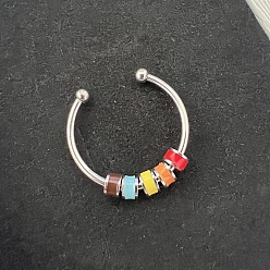 Разноцветный 304 эмалированный диск из нержавеющей стали с регулируемыми открытыми кольцами, снять беспокойство манжеты кольца, цвет нержавеющей стали, красочный, внутренний диаметр: регулируемый
