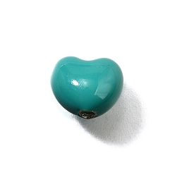 Темный Голубой S925 бусины из стерлингового серебра, с эмалью, сердце, темные голубые, 7x8x5.5 мм, отверстие : 1 мм