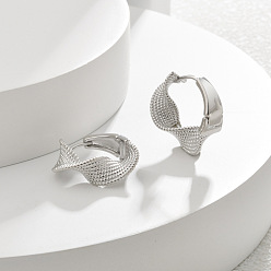 Платина Латунные серьги-кольца, платина, 20.5x7 мм