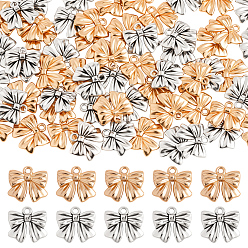 (52) Непрозрачная лаванда 60 шт 2 цвета подвески из сплава в тибетском стиле, бантом прелести, разноцветные, 16x17x3.5 мм, отверстие : 1.4 мм, 30 шт / цвет