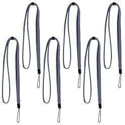 Серый 6 шейные ремни из полиэстера, ремешки для именных карточек, с абс пластика выводы, серые, 515x11x6.5 мм