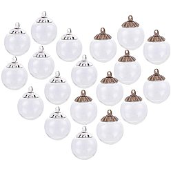 Gemischte Farbe Anhänger machen, mit Glaskugelperlen, für Ohrstecker oder Handwerker und Messing-Anhänger, für Glaskugelflasche, Gemischte Farbe, 16 mm, Bohrung: 4 mm