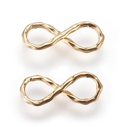 Золотой Соединители латунные звенья, бесконечность, золотые, 6x14x2 мм, отверстие : 3 мм