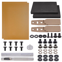 Color mezclado Kit para hacer estuches (hágalo usted mismo), Funda de transporte de plástico con clip para la cintura, clip para cuchillo, clip trasero, hallazgos de ojal de ojal de latón, tablero de espuma EVA, color mezclado, 107x21x4 mm