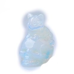 Опал Резные опалитовые украшения в форме кошки и черепа, для домашнего офисного стола, 30 мм