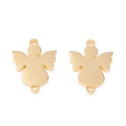 Настоящее золото 18K 201 ссылки нержавеющей стали, ручная полировка, ангел pvd вакуумное покрытие, реальный 18 k позолоченный, 16x12x1.5 мм, отверстие : 1.6 мм