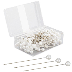 Белый 2коробки железные штифты, с пластиковой головкой, корсажные булавки, булавки для пошива одежды, круглые, белые, 40x4.2 мм, 2boxes / комплект