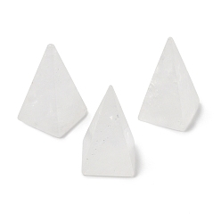 Хрусталь Пирамидальные украшения из натурального кварцевого кристалла, фигурка для украшения дома, энергетический камень рейки для исцеления, 16~26.5x16~20x16~20 мм