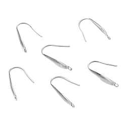 Stainless Steel Color Tarnish Resistant 304 Stainless Steel Earring Hooks, Ear Wire, with Vertical Loop, Stainless Steel Color, 19x4.5mm, Hole: 1.4mm, 20 Gauge, Pin: 0.8x0.6mm