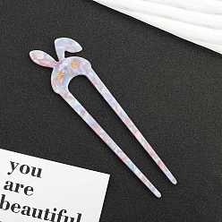 Colorful Cellulose Acetate Rabbit Hair Forks, Hairpin Hair Accessory, Colorful, 140x14mm