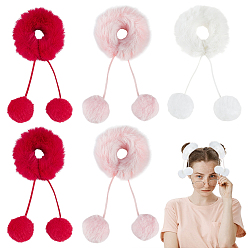 (52) Непрозрачная лаванда Плюшевые меховые эластичные аксессуары для волос, круглые, резинка для волос / резинки для волос, разноцветные, 75 мм, 3 цветов