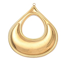Golden 304 Edelstahl große Anhänger, Träne Reize, golden, 58x49x4.5 mm, Bohrung: 2 mm
