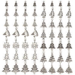 Античное Серебро 156 шт 13 стили подвески из сплава в тибетском стиле, рождественская елка, античное серебро, 12~26.5x7~18x2~4.5 мм, отверстие : 1.4~2 мм, 12 шт / стиль