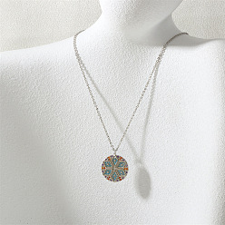 Платина Женские колье с подвеской в виде снежинки из латуни с микропаве из разноцветных кубических цирконий, платина, 15.75 дюйм (40 см)