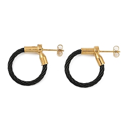 Черный Ионное покрытие (ip) 304 серьги-гвоздики из нержавеющей стали для женщин, шарм пули, чёрные, 23.5x6 мм