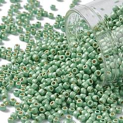 (PF560F) PermaFinish Green Metallic Matte Тохо 11/0 круглые бусины, японский бисер, (pf 560 f) перманентно-зеленый металлик матовый, 2.2 мм, отверстие : 0.8 мм, Около 1110 шт / 10 г