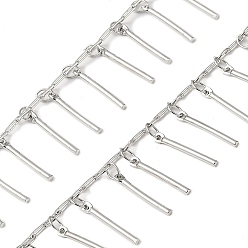 Платина Длинные латунные цепочки ручной работы, для ожерелья браслеты решений, долговечный, пайки, с катушкой, платина, 5x1x0.5 мм, около 16.40 футов (5 м) / рулон