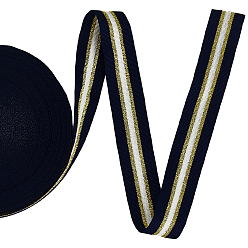 Black 25 Yards Polyester Ribbon, Emobridered Woven Ribbon, Black, 1 inch(25mm)