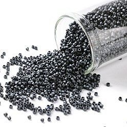 (611) Matte Color Opaque Gray Toho perles de rocaille rondes, perles de rocaille japonais, (611) couleur mate gris opaque, 15/0, 1.5mm, Trou: 0.7mm, environ 135000 pcs / livre