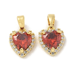 Настоящее золото 18K Подвески из латуни с микропаве из циркония, сердце прелести, без кадмия, без никеля и без свинца, реальный 18 k позолоченный, 11.5x9.5x4.5 мм, отверстие : 4x3 мм