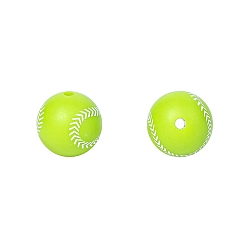 Tennis Food Grade Silicone Focal Beads, Silicone Teething Beads, Tennis, 15mm