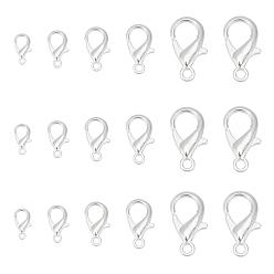 Silver Alloy Lobster Claw Clasps, Cadmium Free & Lead Free, Silver Color Plated, 120pcs/box