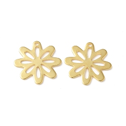 Золотой 201 подвески из нержавеющей стали, цветок, золотые, 16x0.5 мм, отверстие : 1 мм