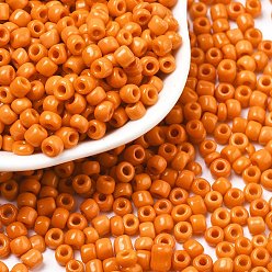 Темно-Оранжевый 6/0 стакан бисер, непрозрачные семян цветов, маленькие бусины для изготовления ювелирных изделий, круглые, круглое отверстие, темно-оранжевый, 6/0, 4 мм, отверстия: 1.5 о mm 500 шт / 50 г, 50 г / мешок, 18мешки/2фунты