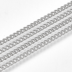Нержавеющая Сталь Цвет Устойчивые к потускнению 304 цепи из нержавеющей стали, с катушкой, несварные, цвет нержавеющей стали, 3x2x0.5 мм, около 49.21 футов (15 м) / рулон