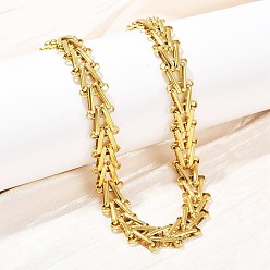 Золотой 304 нержавеющая сталь треугольник ссылку цепи ожерелья, золотые, 15.83 дюйм (40.2 см)