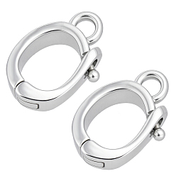 Платина 925 застежка-молния из стерлингового серебра, с полировкой из замши, овальные, платина, 10.5x7.5x2.5 мм, отверстие : 1.6 мм